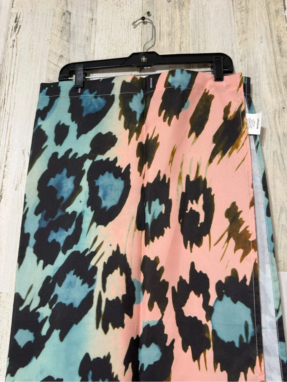 Society6 Aqua, Pink & Black Leopard Shower Curtain